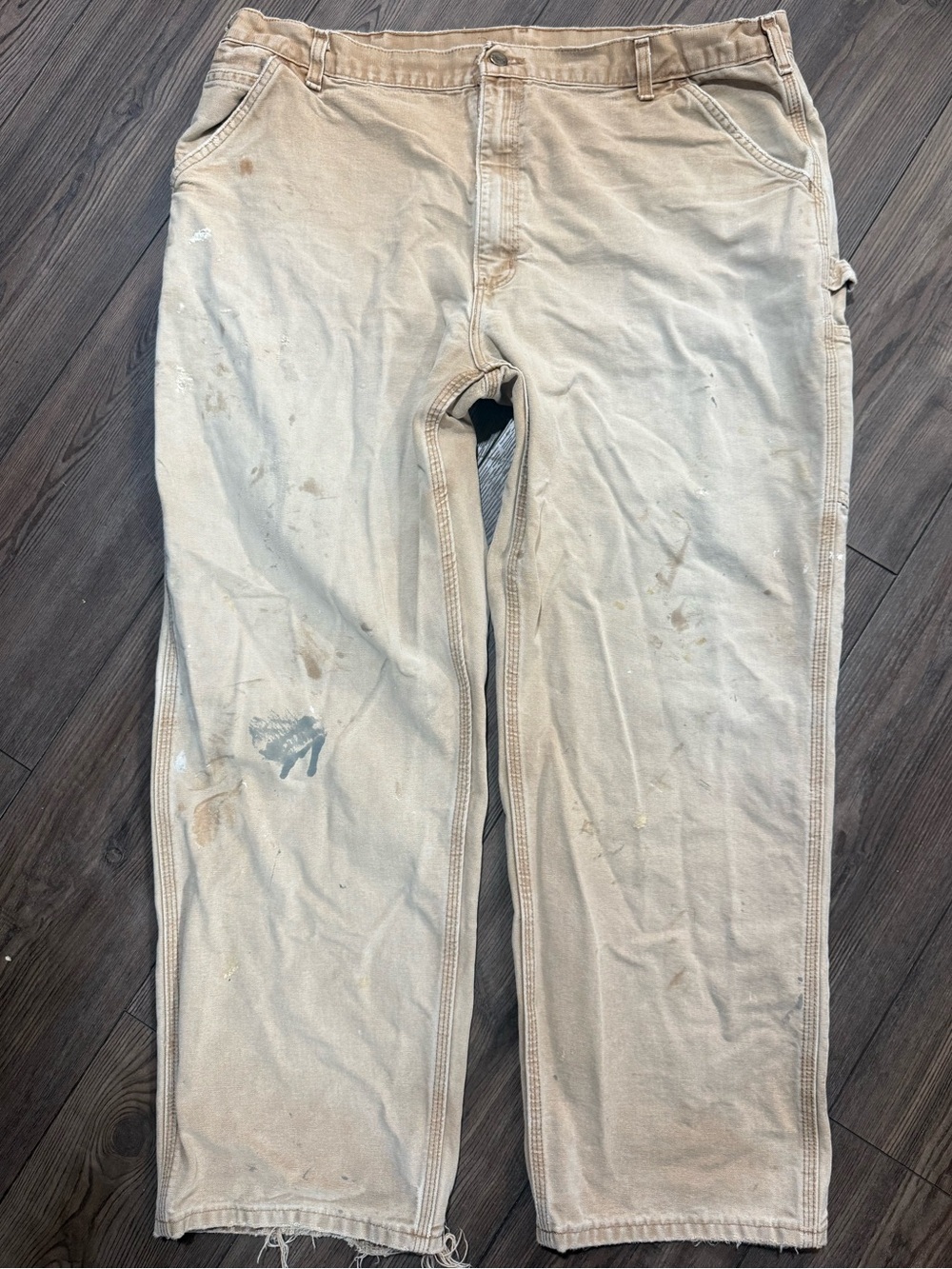 Vintage Carhartt B11 BRN Distressed Workwear Carpenter Pants 42x31